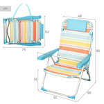 Strandstuhl Aktive 48 x 90 x 60 cm (2 Stück)