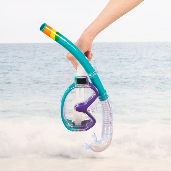 Taucherbrille mit Schnorchel AquaSport türkis (6 Stück)