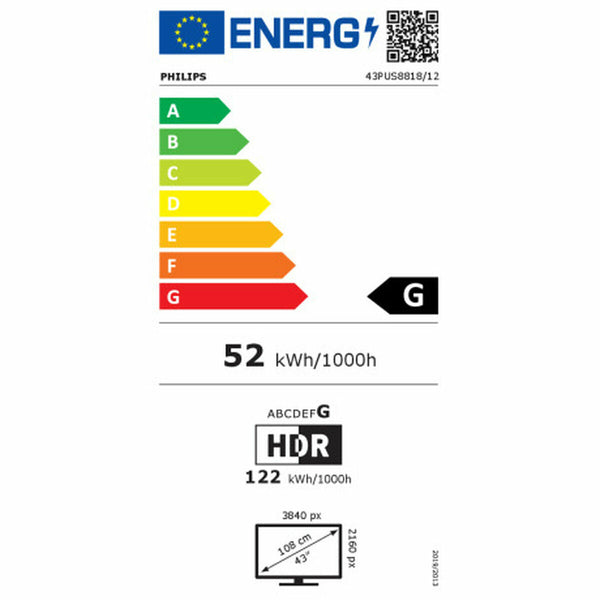 Smart TV Philips 43PUS8818/12 4K Ultra HD 43" LED HDR HDR10 AMD FreeSync Dolby Vision Wi-Fi