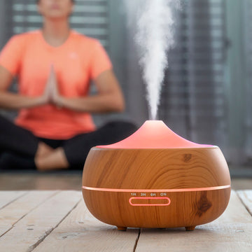 Luftbefeuchter Aroma Diffusor Multicolor-LED Wooden-Effect InnovaGoods