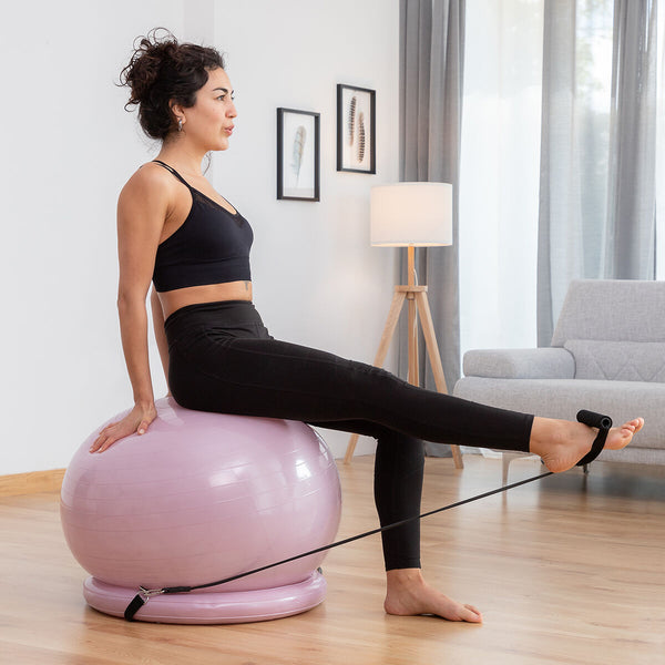 Yoga-Ball mit Stabilitätsring und Widerstandsbändern Ashtanball InnovaGoods