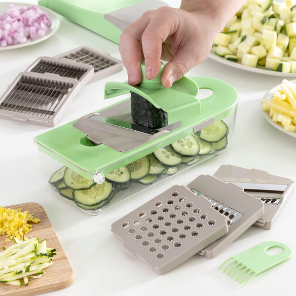 7-in-1-Gemüseschneider, Reibe und Mandoline mit Rezepten und Zubehör Choppie Expert InnovaGoods