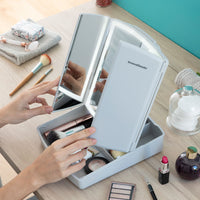 Klappbarer Spiegel mit LED und 3-in-1-Make-up-Organizer Panomir InnovaGoods