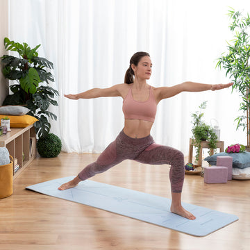 Rutschfeste Yogamatte  mit Positionierungslinien und Übungsanleitung Asamat InnovaGoods