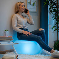 Aufblasbarer Hocker mit mehrfarbiger LED-Beleuchtung und Fernbedienung Pulight InnovaGoods