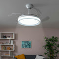 Deckenventilator mit LED-Licht und 4 einklappbaren Flügeln Blalefan InnovaGoods Weiß 72 W Ø49,5-104 cm