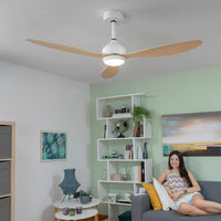 Deckenventilator mit LED-Licht und 3 ABS-Flügeln Wuled InnovaGoods Holz 36 W 52" Ø132 cm