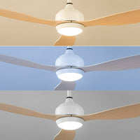 Deckenventilator mit LED-Licht und 3 ABS-Flügeln Wuled InnovaGoods Holz 36 W 52" Ø132 cm