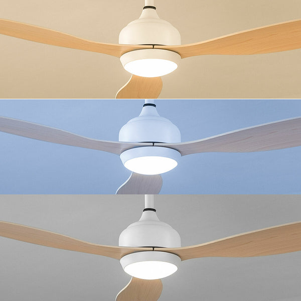 Deckenventilator mit LED-Licht und 3 ABS-Flügeln Wuled InnovaGoods Holz 36 W 52" Ø132 cm