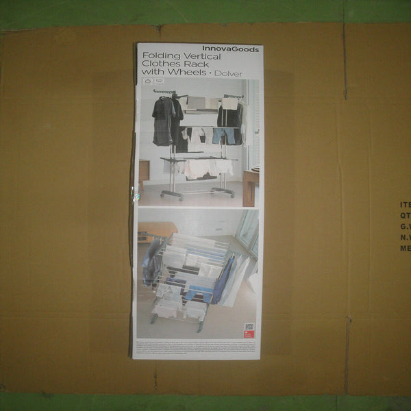 Vertikaler klappbarer Wäscheständer mit Rädern InnovaGoods 24 Stangen (Restauriert B)