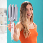 Dreifacher-Keramik-Lockenstab InnovaGoods TRILER Grau (Restauriert A)
