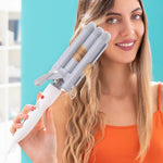 Dreifacher-Keramik-Lockenstab InnovaGoods TRILER Grau (Restauriert A)