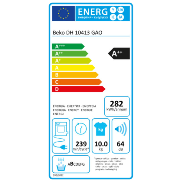Kondensationstrockner BEKO DH10413GAO 10 kg Weiß