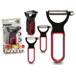 Schäler-Set CK98529 CK98529 Schwarz Rot Stahl Kautschuk Polypropylen 11 x 17,5 x 4,5 cm 13 x 4,5 x 7 cm