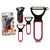 Schäler-Set CK98529 CK98529 Schwarz Rot Stahl Kautschuk Polypropylen 11 x 17,5 x 4,5 cm 13 x 4,5 x 7 cm
