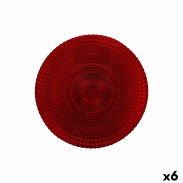 Flacher Teller Alfares Alfares Rot Glas Ø 31 cm (6 Stück)