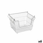 Mehrzweckkorb Confortime Grau Metall 32 x 27 x 23 cm (6 Stück)