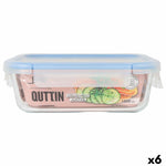 Lunchbox hermetisch Quttin Boho Durchsichtig rechteckig 1 L (6 Stück)