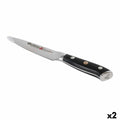 Küchenmesser Quttin Damaskus Schwarz Silberfarben 12 cm (2 Stück)