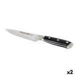 Küchenmesser Quttin DAMASKUS Schwarz Silberfarben 15 cm (2 Stück)