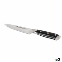 Küchenmesser Quttin DAMASKUS Schwarz Silberfarben 15 cm (2 Stück)