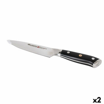 Küchenmesser Quttin DAMASKUS Schwarz Silberfarben 15 cm (2 Stück)