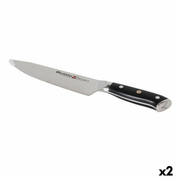 Küchenmesser Quttin DAMASKUS Schwarz Silberfarben 20 cm (2 Stück)