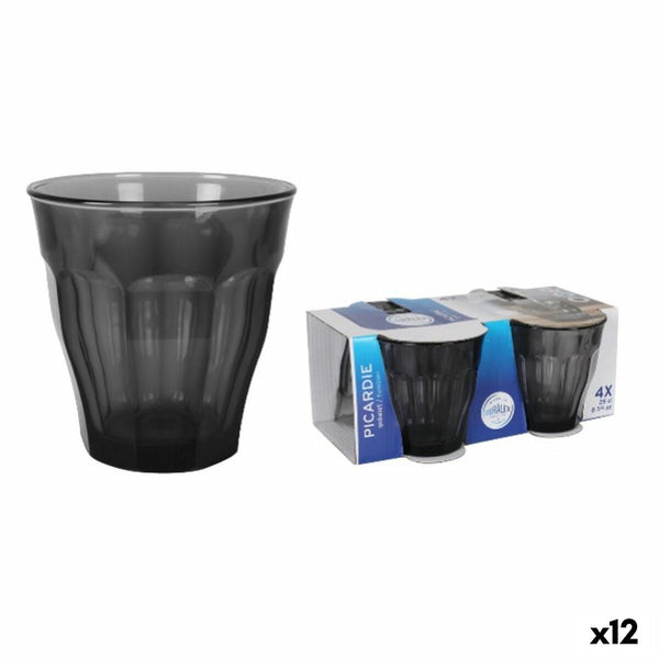 Wasserglas Duralex Picardie Schwarz Grau 250 ml 4 Stücke (12 Stück)