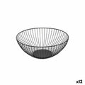 Obstschale Confortime Schwarz Metall 24,5 x 24,5 x 10 cm (12 Stück)