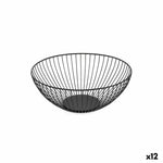 Obstschale Confortime Schwarz Metall 24,5 x 24,5 x 10 cm (12 Stück)
