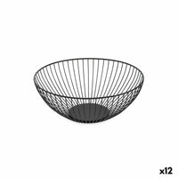 Obstschale Confortime Schwarz Metall 24,5 x 24,5 x 10 cm (12 Stück)