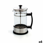 Kolben-Kaffeemaschine Quid Serenia Durchsichtig Glas Edelstahl 600 ml (6 Stück)