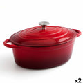 Topf mit Deckel Bidasoa Fierro Rot 4,3 L 30 x 23 cm (2 Stück)