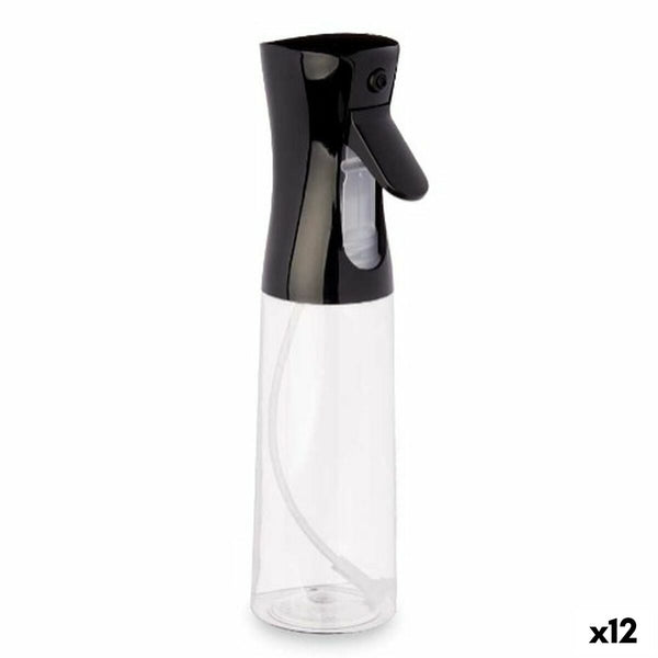 Sprühbehälter für Öl und Essig Kinvara Schwarz Durchsichtig Polyäthylen Polypropylen polystyrol PET 300 ml 8 x 24 x 6 cm (12 Stü
