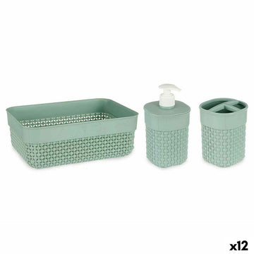 Badezimmer Set Berilo PP-107-3 grün Kunststoff (12 Stück)