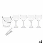 Eiskübel Vivalto 11444 11444 Durchsichtig Metall Kristall 14,5 x 12 x 12,5 cm 4x (10,5 x 20 cm) 36 x 21,5 x 23,5 cm Gläser (2 St