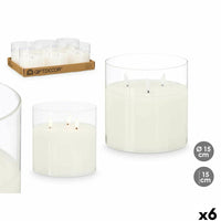 LED Kerze Gift Decor Weiß Durchsichtig 15 x 15 x 15 cm (AA) (6 Stück)