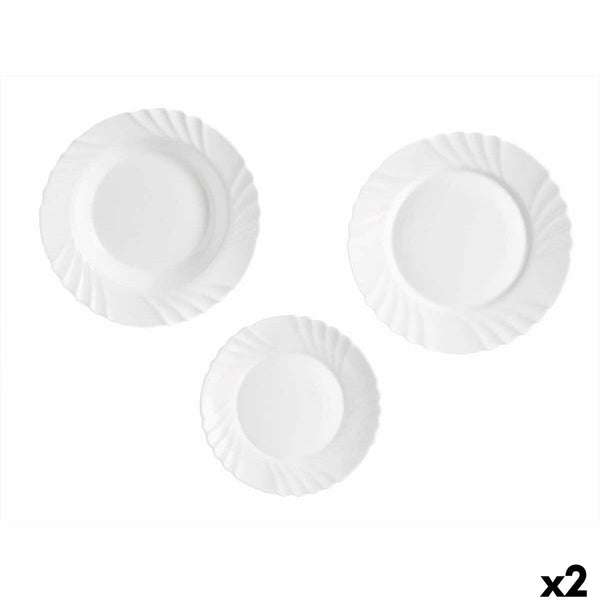Geschirr-Set Vivalto F-LBP100-80-90 F-LBP100-80-90 Weiß Opalglas (2 Stück)