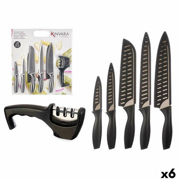 Messerset Kinvara Schwarz Edelstahl Polypropylen Messerschärfer (6 Stück)