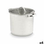 Kasserolle mit Glasabdeckung Kinvara Silberfarben 31 x 25 x 24 cm 31 x 23 x 24 cm Induktion (4 Stück)
