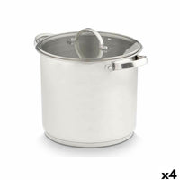 Kasserolle mit Glasabdeckung Kinvara Silberfarben 31 x 25 x 24 cm 31 x 23 x 24 cm Induktion (4 Stück)