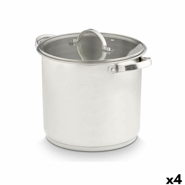 Kasserolle mit Glasabdeckung Kinvara Silberfarben 31 x 25 x 24 cm 31 x 23 x 24 cm Induktion (4 Stück)