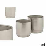 Blumentopfset 40055-S Silberfarben Eisen 18 x 16,5 x 18 cm 16 x 15,5 x 16 cm (6 Stück)