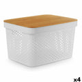 Mehrzweckbox Kinvara Weiß Braun Bambus Polypropylen (4 Stück)