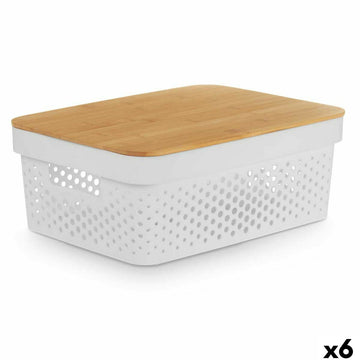 Mehrzweckbox Kinvara Weiß Braun Bambus Polypropylen (6 Stück)