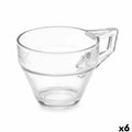 Tasse Kaffee und Tee Vivalto ZLQ02/BHA6 ZLQ02/BHA6 Durchsichtig Glas 199 ml (6 Stück)