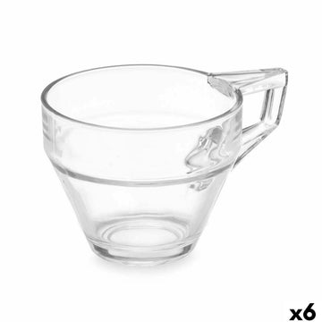 Tasse Kaffee und Tee Vivalto ZLQ02/BHA6 ZLQ02/BHA6 Durchsichtig Glas 199 ml (6 Stück)