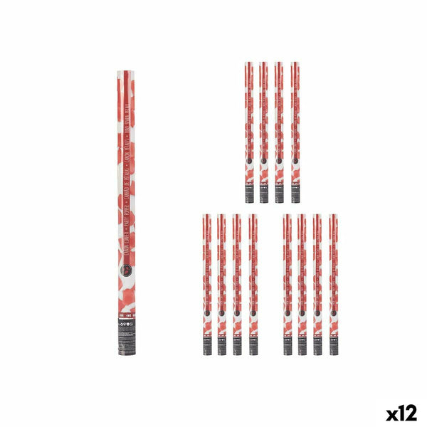 Konfettikanone Rot Papier Pappe Kunststoff 5 x 79 x 5 cm (12 Stück)