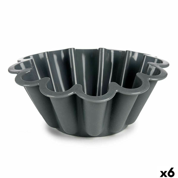 Gebäckbackform Kinvara HH477 Hellgrau Dunkelgrau Silikon 1,5 L 24,5 x 10 x 24,5 cm (6 Stück)
