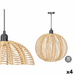 Deckenlampe 24B521 Schwarz natürlich Metall Papier 40 W 28 x 26 x 28 cm (4 Stück)